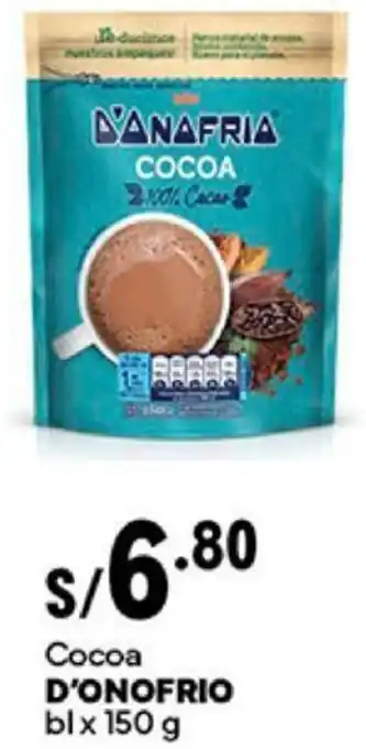 Plaza Vea Cocoa D'ONOFRIO blx 150g oferta