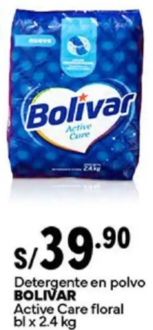 Plaza Vea Detergente en polvo BOLIVAR Active Care floral bl x 2.4kg oferta