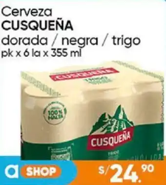 Plaza Vea Cerveza CUSQUEÑA dorada/negra /trigo pk x 6 la x 355ml oferta