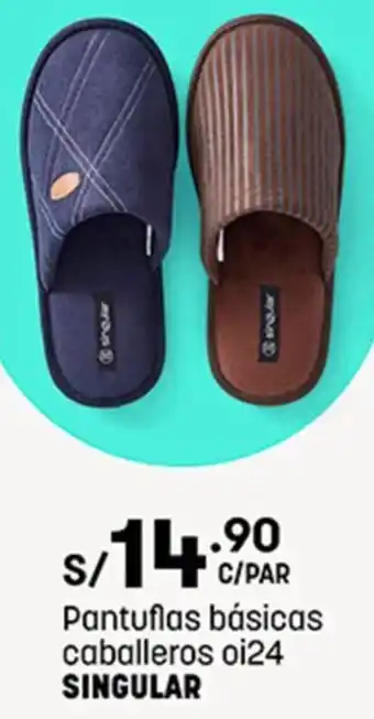Plaza Vea Pantuflas básicas caballeros oi24 SINGULAR oferta