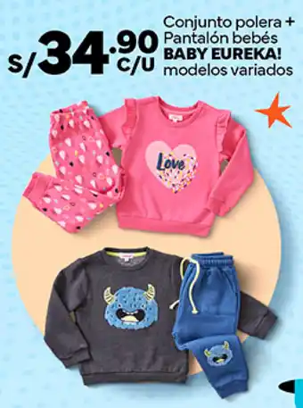 Plaza Vea Conjunto polera + Pantalón bebés BABY EUREKA! modelos variados oferta