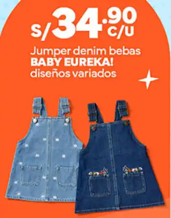 Plaza Vea Jumper denim bebas BABY EUREKA! diseños variados oferta