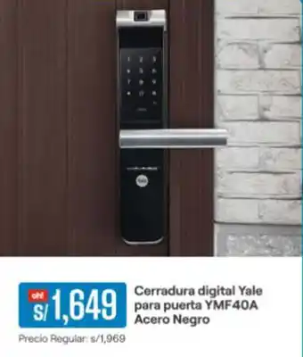 Promart Cerradura digital Yale para puerta YMF40A Acero Negro oferta