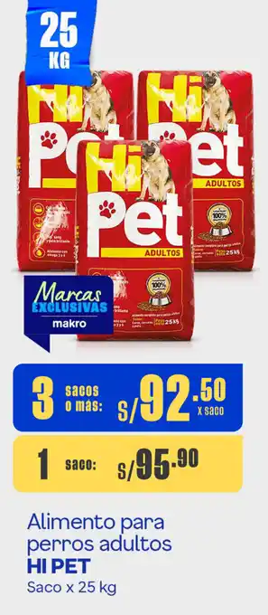 Plaza Vea Alimento para perros adultos HI PET Saco x 25 kg oferta