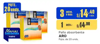 Plaza Vea Paño absorbente ARO Pqte. de 20 unds. x 3 pqtes. omás oferta