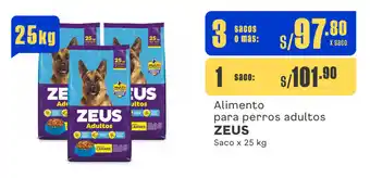 Plaza Vea Alimento para perros adultos ZEUS Saco x 25 kg oferta