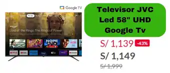 Tottus Televisor JVC Led 58" UHD Google Tv oferta