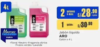 Makro Jabón líquido ARO 2Galónes x 4L oferta