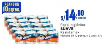 Makro Papel higiénico SUAVE Resistemax Plancha de 10 pqtes. x 2 unds. c/u oferta