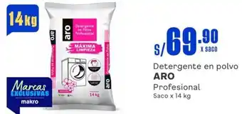 Makro Detergente en polvo ARO Profesional Saco x 14 kg oferta