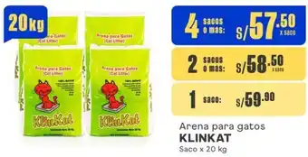 Makro Arena para gatos KLINKAT 4 sacos x 20kg oferta