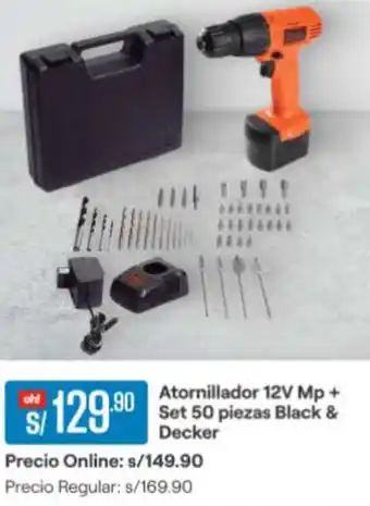 Promart Atornillador 12V Mp+ Set 50 piezas Black & Decker oferta