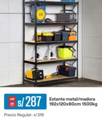 Promart Estante metal/madera 192x120x60cm 1500kg oferta