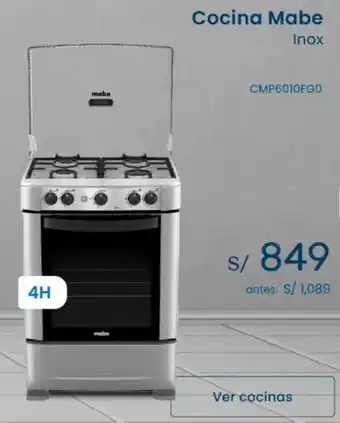 Tiendas EFE Cocina Mabe Inox 4H oferta