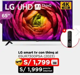 Ripley LG smart tv con thing ai 65UR7300PSA oferta