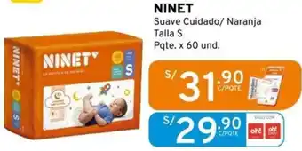 Mifarma NINET Suave Cuidado/ Naranja Talla S Pqte. x 60 und. oferta