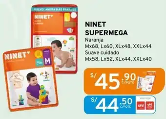 Mifarma NINET SUPERMEGA Naranja Mx68, Lx60, XLX48, XXLX44 Suave cuidado oferta