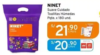 Mifarma NINET Suave Cuidado Toallitas Húmedas Pqte. x 180 und. oferta