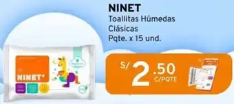 Mifarma NINET Toallitas Húmedas Clásicas Pqte. x 15 und. oferta