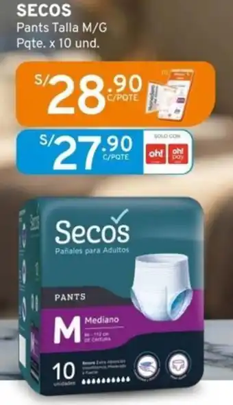 Mifarma SECOS Pants Talla M/G Pqte. x 10 und. oferta