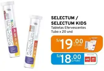 Mifarma SELECTUM / SELECTUM KIDS Tabletas Efervescentes Tubo x 20 und oferta