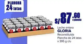 Makro Leche entera GLORIA Reconstituida Plancha de 24 latas x 395g oferta