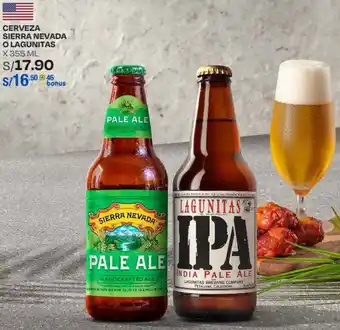Wong CERVEZA SIERRA NEVADA O LAGUNITAS X 355ML oferta