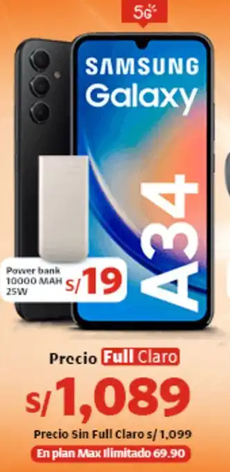 Claro SAMSUNG Galaxy A34 oferta
