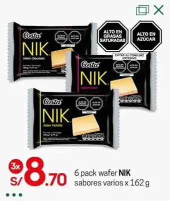 Tottus 6 pack wafer NIK x 162 g x 3 oferta