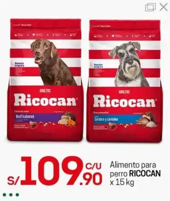 Tottus Alimento para perro RICOCAN x 15 kg oferta