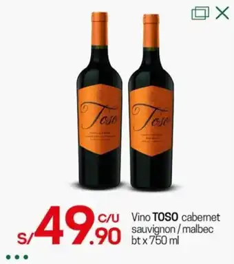 Tottus Vino TOSO cabernet sauvignon / malbec bt x 750 ml oferta