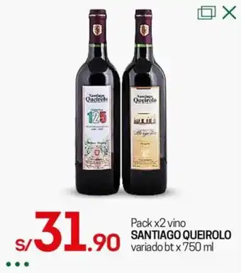 Tottus Pack 2 vino SANTIAGO QUEIROLO variado bt x 750 ml oferta