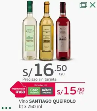 Tottus Vino SANTIAGO QUEIROLO bt x 750 ml oferta