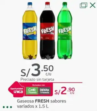 Tottus Gaseosa FRESH sabores ...variados x 1.5 L oferta