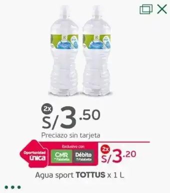 Tottus Agua sport TOTTUS × 1 L x 2 oferta