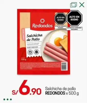 Tottus Salchicha de pollo REDONDOS x 500 g oferta