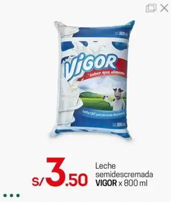 Tottus Leche semidescremada VIGOR x 800 ml oferta