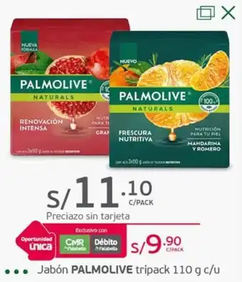 Tottus Jabón PALMOLIVE tripack 110 g c/u oferta