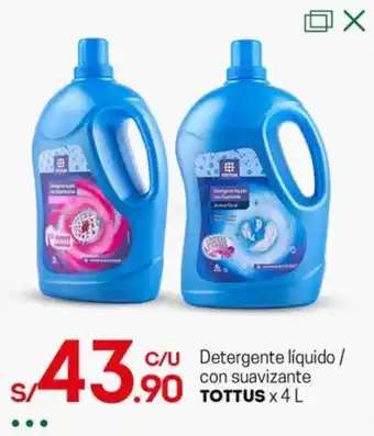 Tottus Detergente líquido / con suavizante TOTTUS x 4L oferta