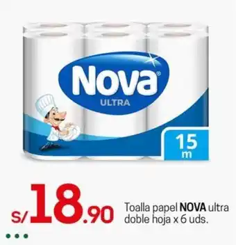 Tottus Toalla papel NOVA ultra doble hoja x 6 uds. oferta