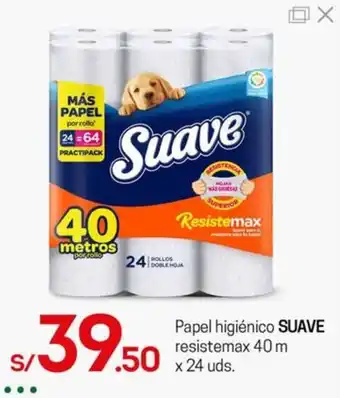 Tottus Papel higiénico SUAVE resistemax 40 m x 24 uds. oferta