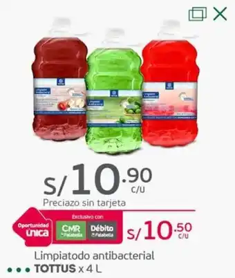 Tottus Limpiatodo antibacterial TOTTUS x 4 L oferta