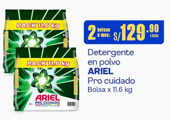 Plaza Vea Detergente en polvo ARIEL Pro cuidado Bolsa x 11.6 kg x 2 bolsas o mas oferta