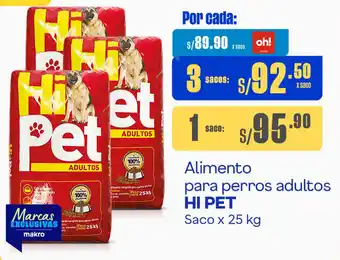 Plaza Vea Alimento para perros adultos HI PET Saco x 25 kg oferta