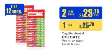 Plaza Vea Cepillo dental COLGATE Premier clean Tira de 12 unds. oferta