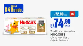 Plaza Vea Toallitas húmedas HUGGIES Ultra confort Caja de 640 unds. oferta