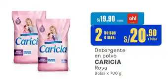 Plaza Vea Detergente en polvo CARICIA Rosa Bolsa x 700 g oferta