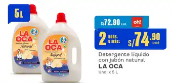 Plaza Vea Detergente líquido con jabón natural LA OCA Und. x 5 L oferta