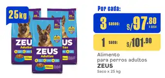 Plaza Vea Alimento para perros adultos ZEUS Saco x 25 kg oferta