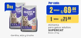 Plaza Vea Alimento para gatos adultos SUPERCAT Bolsa x 9 kg oferta